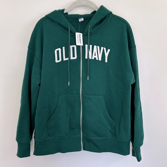💚NEW Old Navy Logo Embroidered Full Zip French Terry Hoodie Sweatshirt sz Small - Picture 3 of 9
